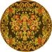 Round Medallion Yellow French Rug, tr457yw