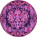 Round Medallion Purple French Rug, tr457pur