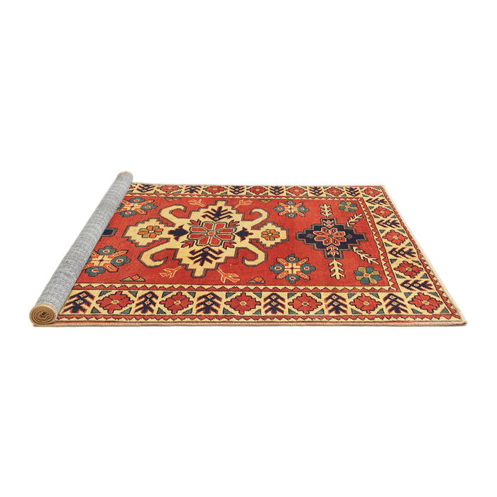 Sideview of Machine Washable Traditional Gold Rug, wshtr458