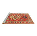 Sideview of Machine Washable Traditional Gold Rug, wshtr458