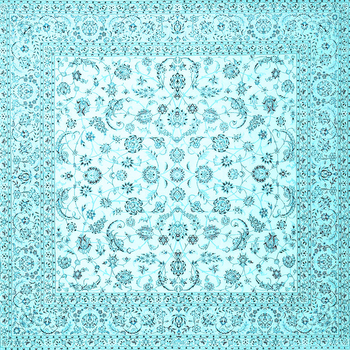 Square Machine Washable Persian Light Blue Traditional Rug, wshtr4580lblu