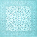 Square Machine Washable Persian Light Blue Traditional Rug, wshtr4580lblu