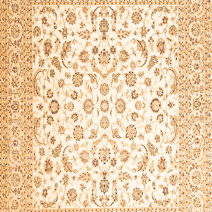 Serging Thickness of Machine Washable Persian Orange Traditional Area Rugs, wshtr4580org