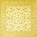 Square Persian Yellow Traditional Rug, tr4580yw