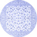 Round Persian Blue Traditional Rug, tr4580blu