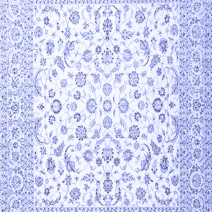 Machine Washable Persian Blue Traditional Rug, wshtr4580blu