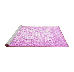 Sideview of Machine Washable Persian Pink Traditional Rug, wshtr4580pnk