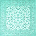 Square Persian Turquoise Traditional Rug, tr4580turq