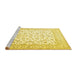 Sideview of Machine Washable Persian Yellow Traditional Rug, wshtr4580yw