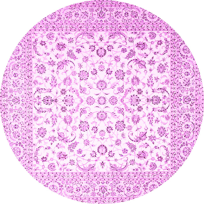 Round Persian Pink Traditional Rug, tr4580pnk