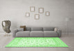 Machine Washable Persian Green Traditional Area Rugs in a Living Room,, wshtr4580grn