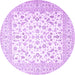 Round Persian Purple Traditional Rug, tr4580pur