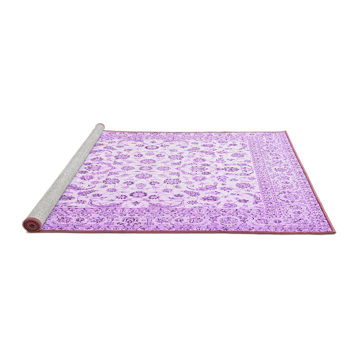 Sideview of Machine Washable Persian Purple Traditional Area Rugs, wshtr4580pur