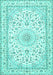 Machine Washable Persian Turquoise Traditional Area Rugs, wshtr4581turq