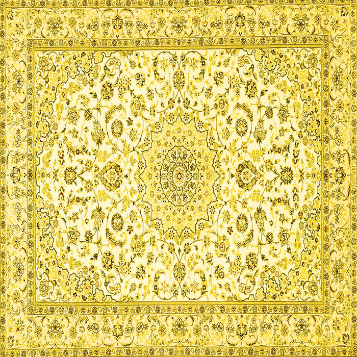 Square Persian Yellow Traditional Rug, tr4581yw