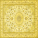 Square Persian Yellow Traditional Rug, tr4581yw