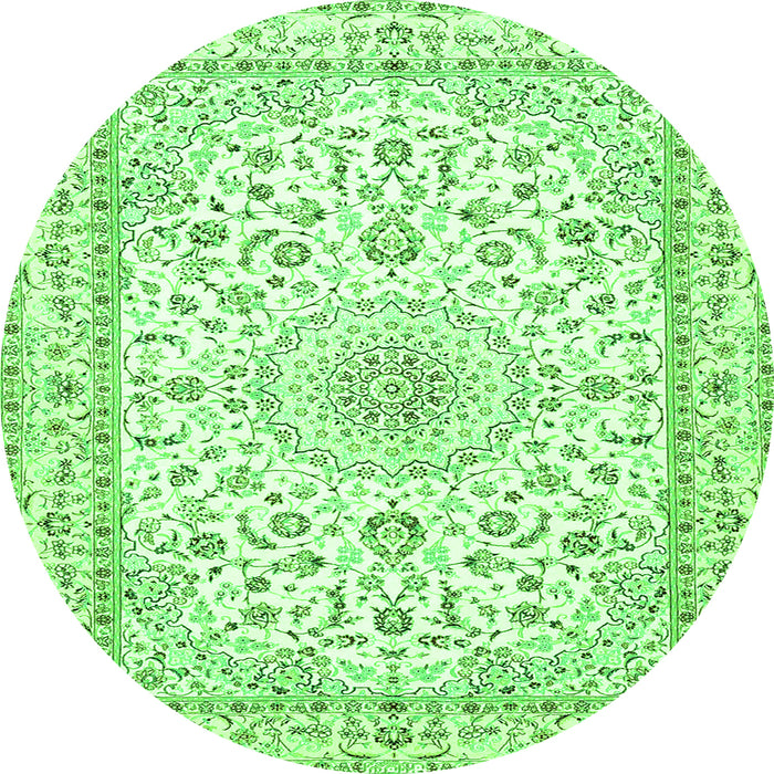 Square Persian Green Traditional Rug, tr4581grn