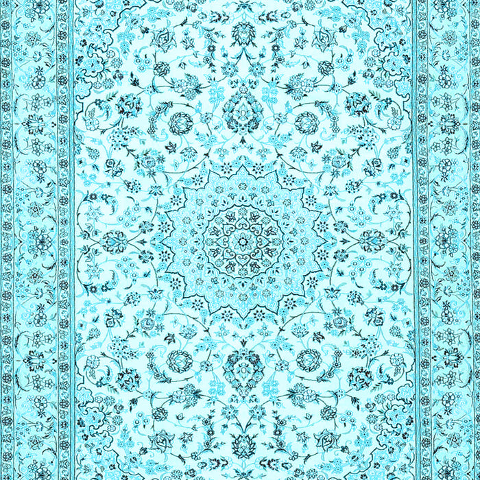 Machine Washable Persian Light Blue Traditional Rug, wshtr4581lblu