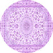 Round Persian Purple Traditional Rug, tr4581pur