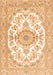 Serging Thickness of Machine Washable Persian Orange Traditional Area Rugs, wshtr4582org