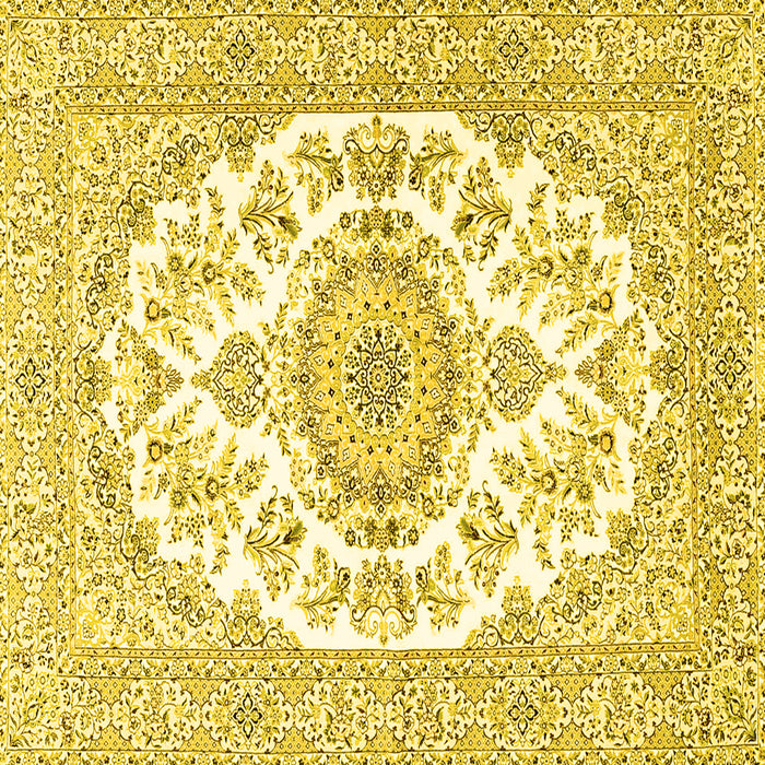 Square Persian Yellow Traditional Rug, tr4582yw