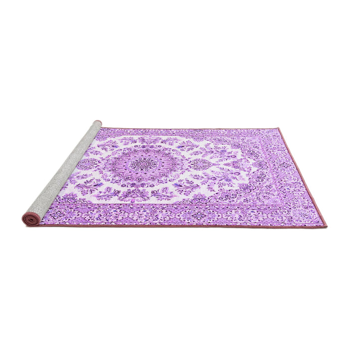 Sideview of Machine Washable Persian Purple Traditional Area Rugs, wshtr4582pur