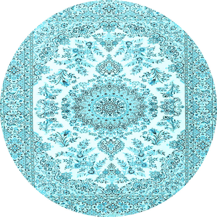 Round Persian Light Blue Traditional Rug, tr4582lblu