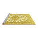 Sideview of Machine Washable Persian Yellow Traditional Rug, wshtr4582yw