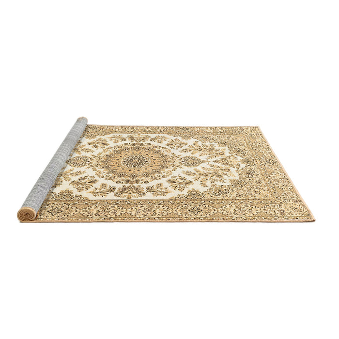 Sideview of Machine Washable Persian Brown Traditional Rug, wshtr4582brn