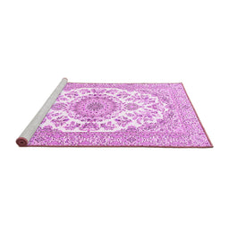 Sideview of Machine Washable Persian Pink Traditional Rug, wshtr4582pnk