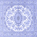 Square Persian Blue Traditional Rug, tr4582blu