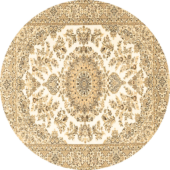 Round Persian Brown Traditional Rug, tr4582brn