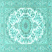 Square Persian Turquoise Traditional Rug, tr4582turq