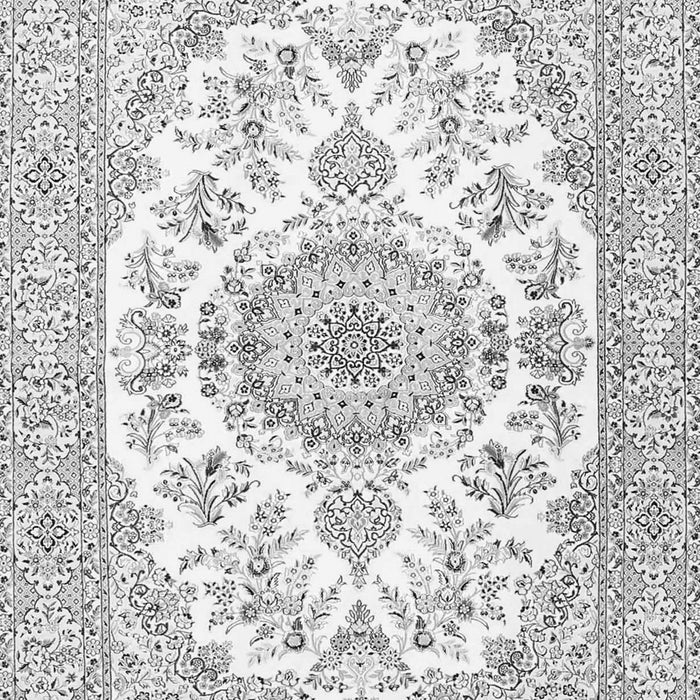 Serging Thickness of Machine Washable Persian Gray Traditional Rug, wshtr4582gry