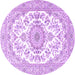 Round Persian Purple Traditional Rug, tr4582pur