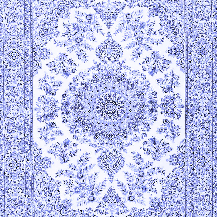 Machine Washable Persian Blue Traditional Rug, wshtr4582blu