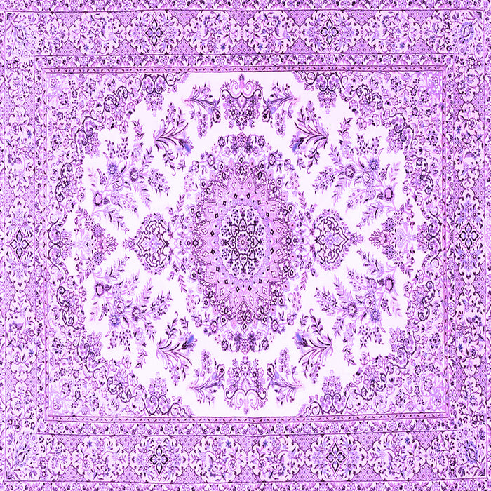 Square Machine Washable Persian Purple Traditional Area Rugs, wshtr4582pur