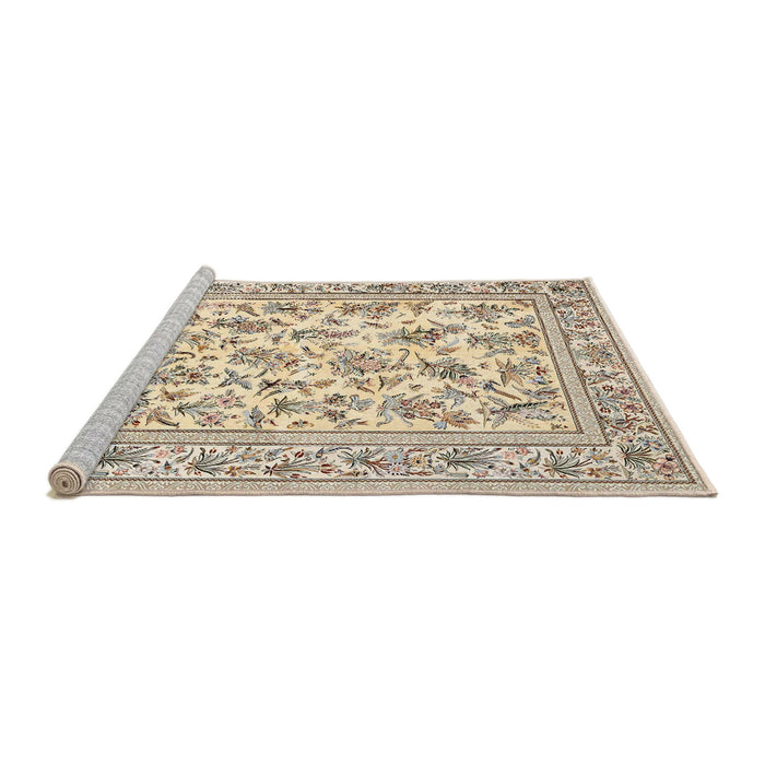 Sideview of Machine Washable Traditional Dark Almond Brown Rug, wshtr4583