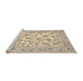 Sideview of Machine Washable Traditional Dark Almond Brown Rug, wshtr4583