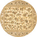 Round Persian Brown Traditional Rug, tr4583brn