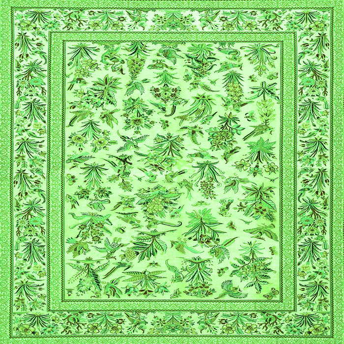 Serging Thickness of Persian Green Traditional Rug, tr4583grn