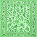 Square Persian Emerald Green Traditional Rug, tr4583emgrn
