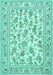 Machine Washable Persian Turquoise Traditional Area Rugs, wshtr4583turq