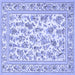 Square Persian Blue Traditional Rug, tr4583blu