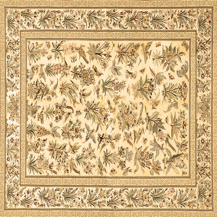 Square Machine Washable Persian Brown Traditional Rug, wshtr4583brn