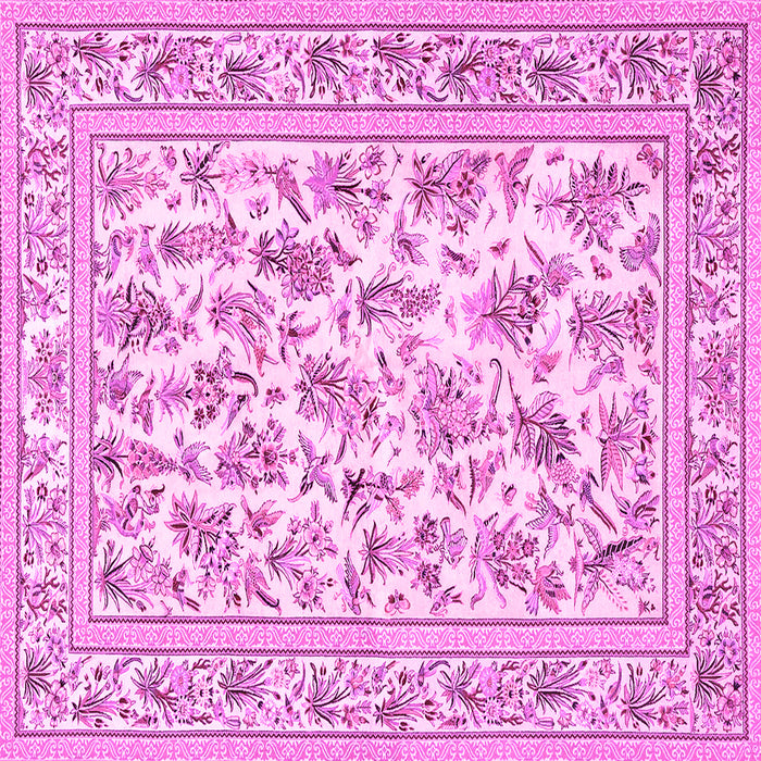Square Persian Pink Traditional Rug, tr4583pnk