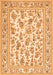 Serging Thickness of Machine Washable Persian Orange Traditional Area Rugs, wshtr4583org