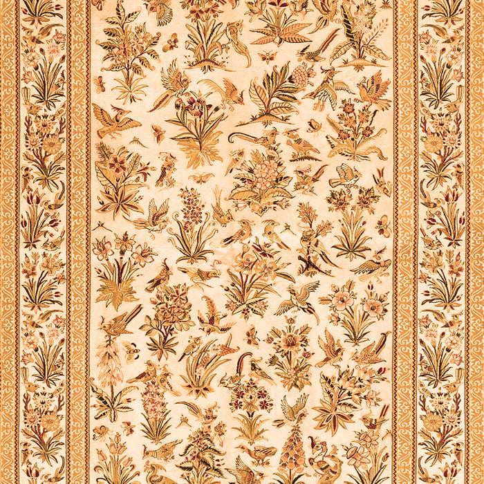 Serging Thickness of Machine Washable Persian Orange Traditional Area Rugs, wshtr4583org