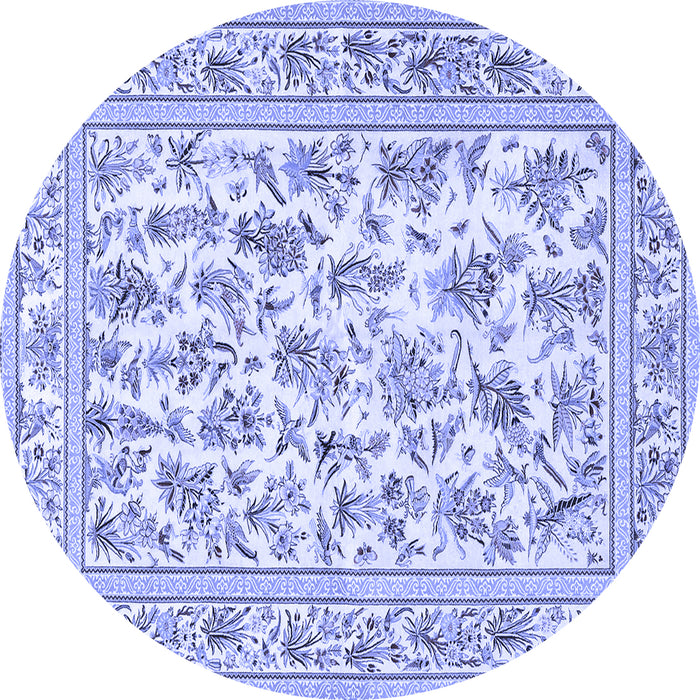 Round Persian Blue Traditional Rug, tr4583blu