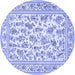 Round Persian Blue Traditional Rug, tr4583blu